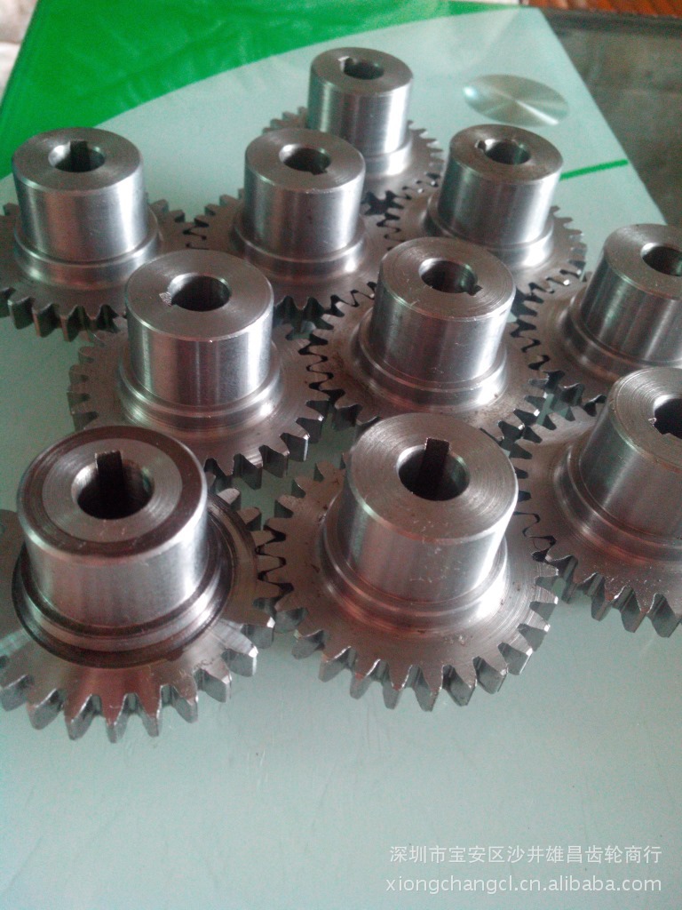 雄昌齿轮专业加工特殊齿轮 带火花扁位 六方行槽