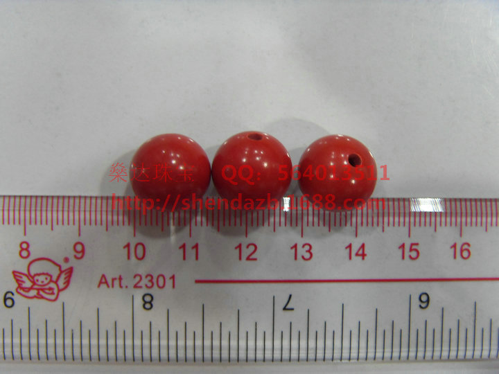 【燊达珠宝】朱砂圆珠 14mm diy 散珠 佛珠 念珠 手串 手链配件