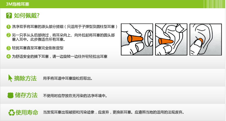 【济南一级代理】3m 340-8002圣诞树型防噪音带线耳塞