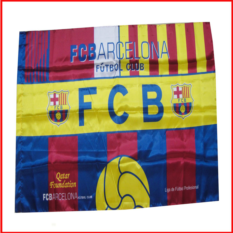 热销推荐时尚爆款巴塞罗那队旗 色丁旗 足球队旗-阿里巴巴