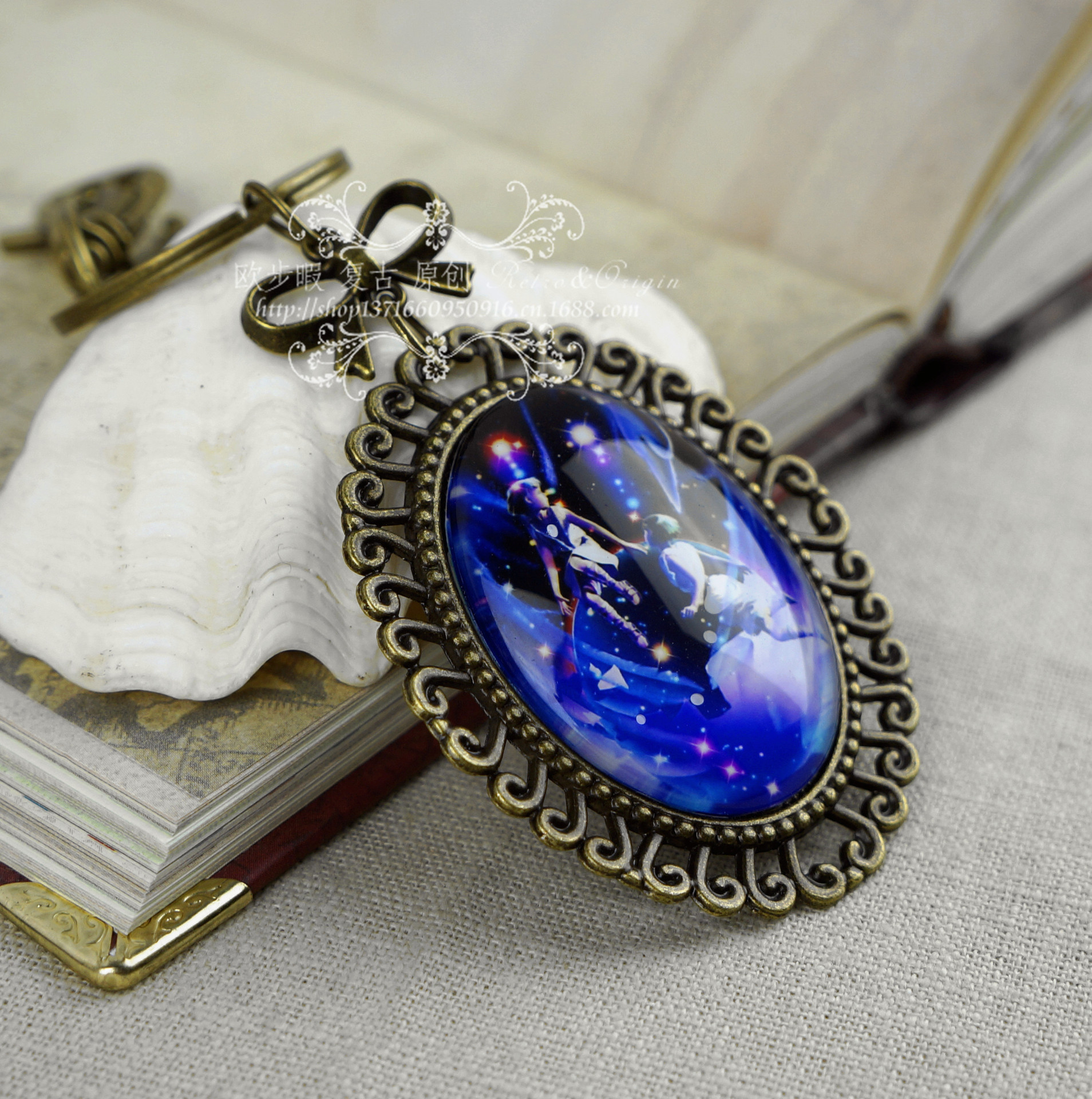 sk-108 复古 原创 梦幻十二星座 时光宝石 创意钥匙扣 12款入