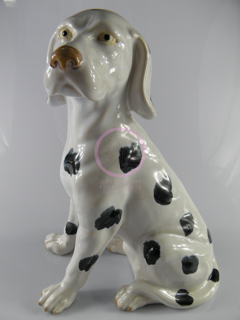 斑点狗富豪狗 石湾陶瓷工艺品摆件风水招财摆设家居装饰开业礼品