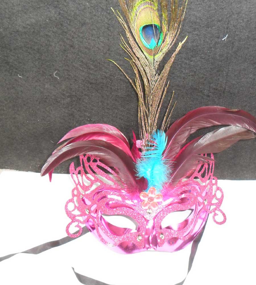 义乌面具厂家批发:皇冠孔雀羽毛面具 万圣节化妆舞会面具