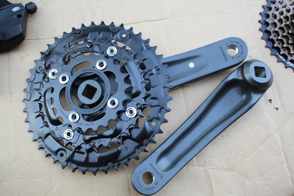 禧玛诺m390山地自行车9/27速变速器大套件花键中轴7件套组装配件