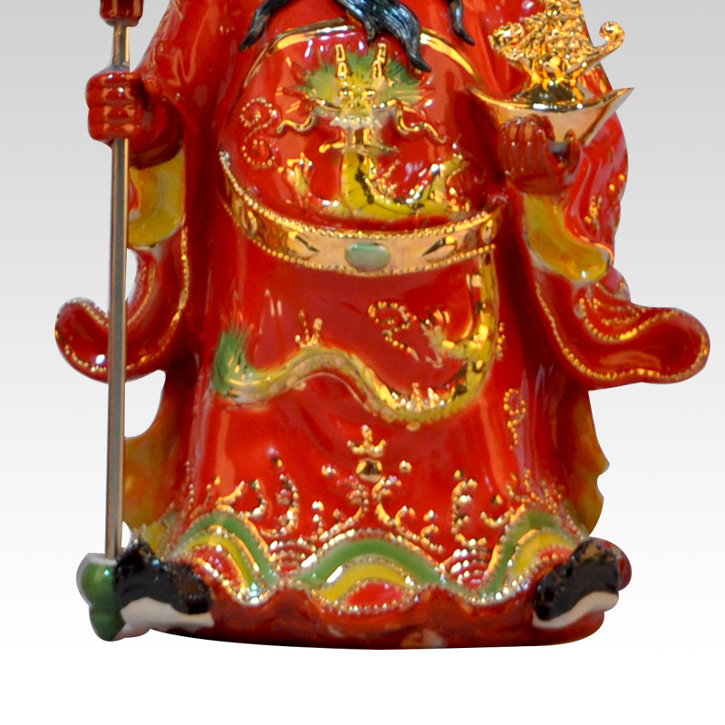 关公陶瓷佛像16-28寸红袍关公像武财神潮州家居工艺品人物摆件