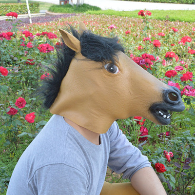 新品金色马头面具 骑马舞 化妆舞会马头面具 派对江南style