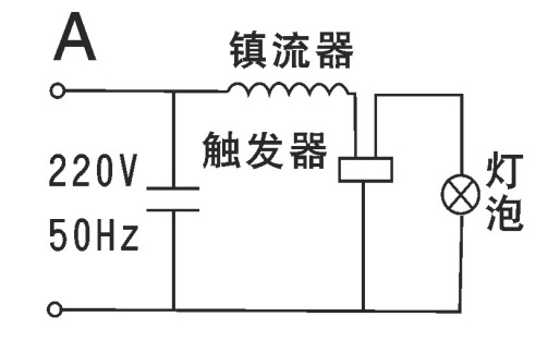 小功率单端卤化物灯接线图