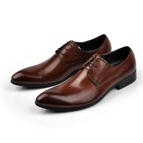 新款尖头正装商务男鞋 英伦时尚牛皮鞋结婚鞋 皮潮鞋黑-阿里巴巴