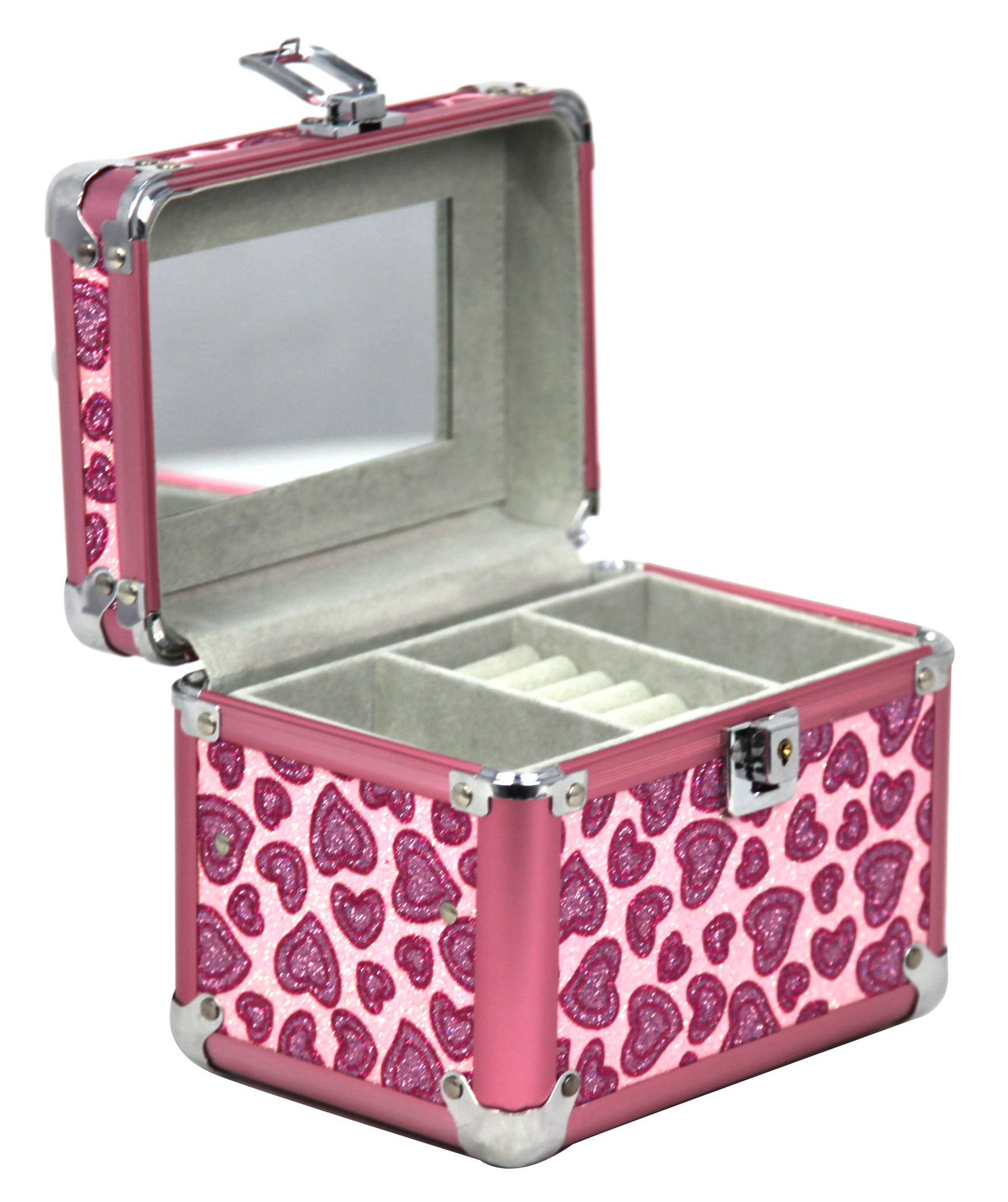 专业化妆盒订制 多功能双开化妆箱 珠宝盒批发 首饰盒出口