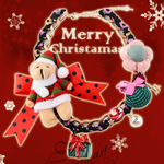 圣誕狂歡【XL0267】圣誕節禮物 可愛蝴蝶結小熊花朵珍珠短項鏈