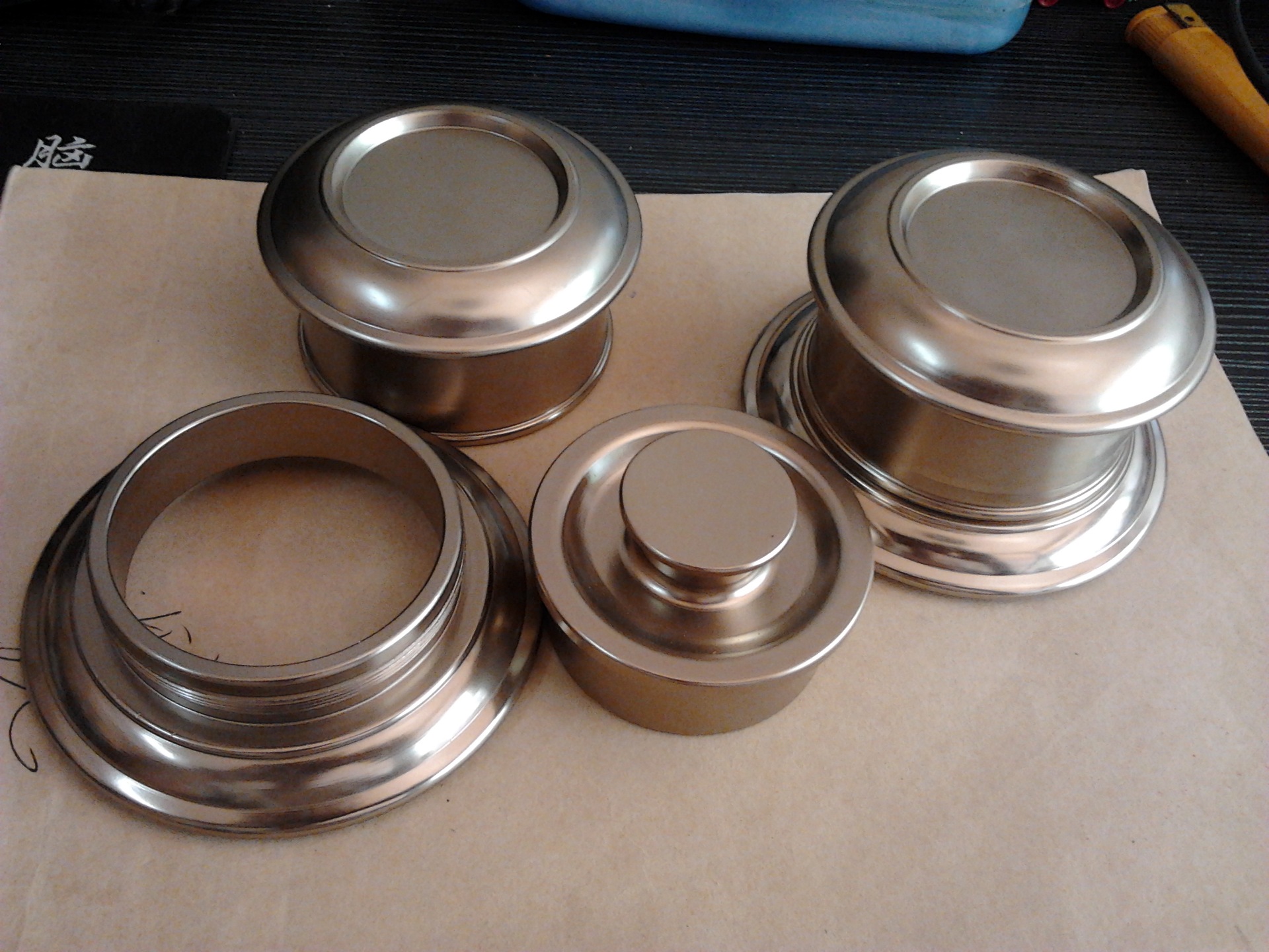 定做铝盖陶瓷茶叶罐螺纹盖合金茶罐配件金属茶罐盖子