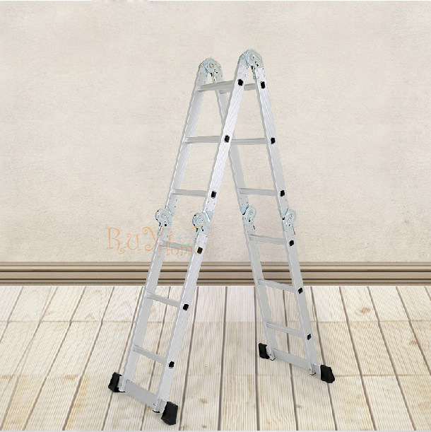 多功能四折梯 家用梯 铝合金加厚梯 家用折叠梯铝梯