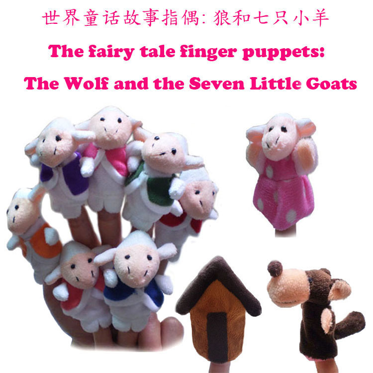 world fairy tales finger doll wolf and seven lamb bilingual stories finger doll wholesale