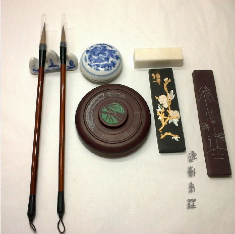 厂家批发 4寸古马砚台 毛笔 笔墨纸砚 学生文房四宝