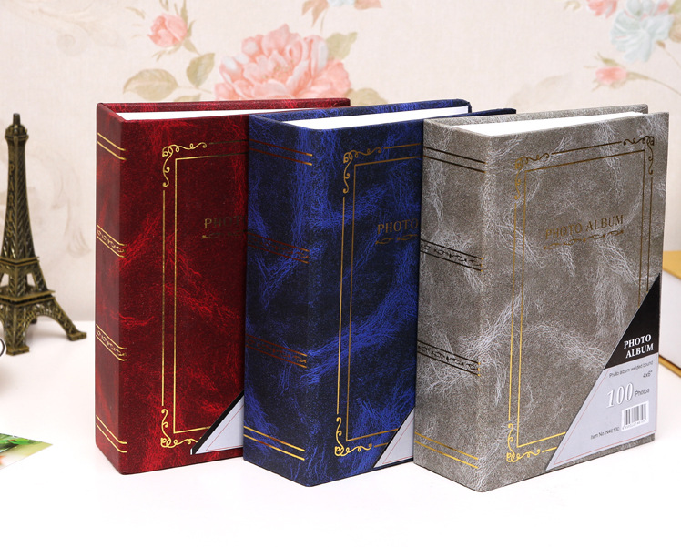 艾尚美 暗纹单色烫金办公面 6寸100张简易相册 n46100