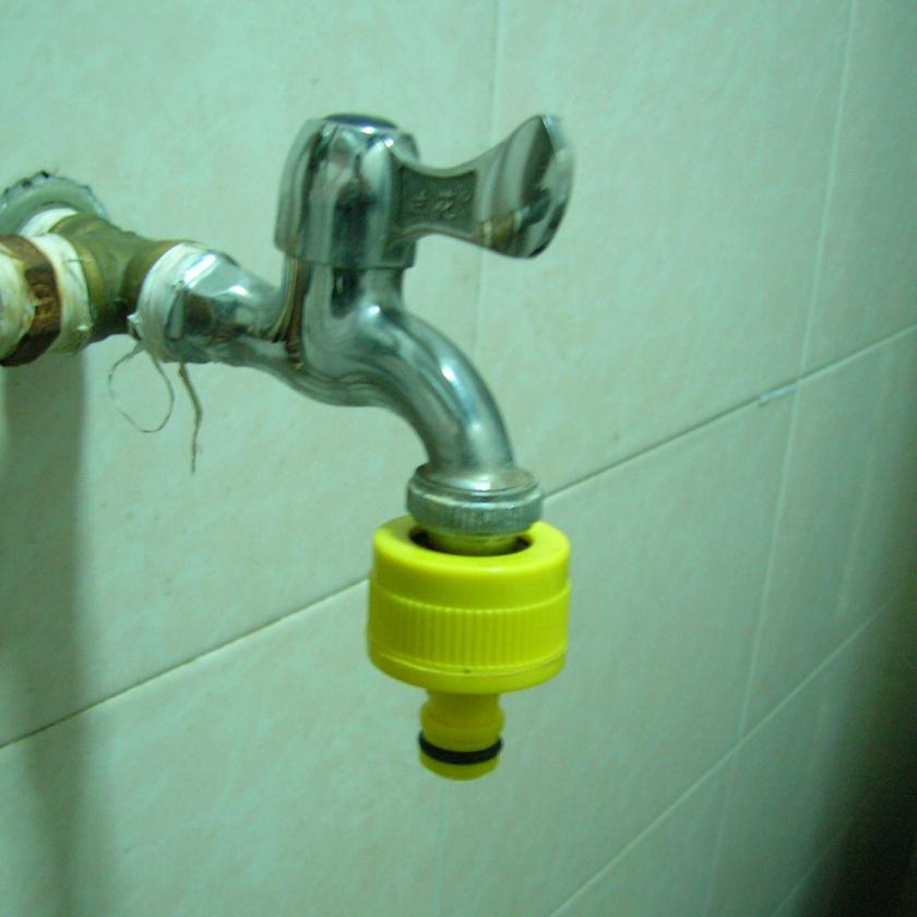 塑料快速接头4分6分8分黄色接头洗车水管配件老式水龙头通用