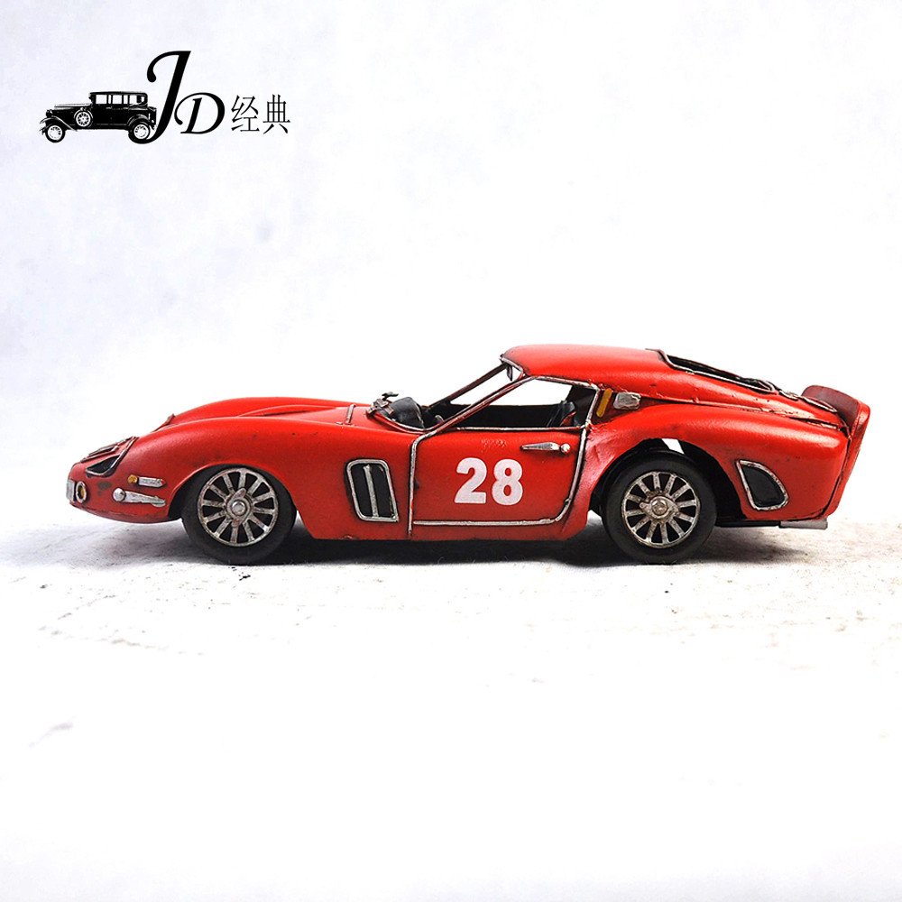 JLC856M-R手工铁艺复古跑车模型