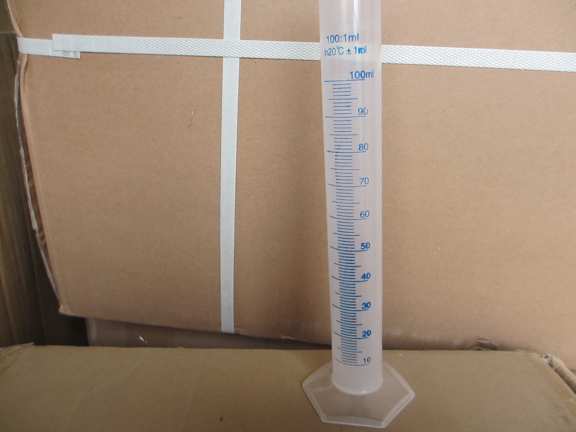 塑料量筒100ml--蓝线双面量筒--pp量筒