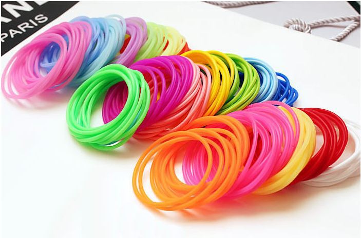 Foreign Trade Korean Super Hot Bracelet Fluorescent Silicone Bracelet Hair Accessories AliExpress Luminous Hair Accessories Hair Ring Hair Rope