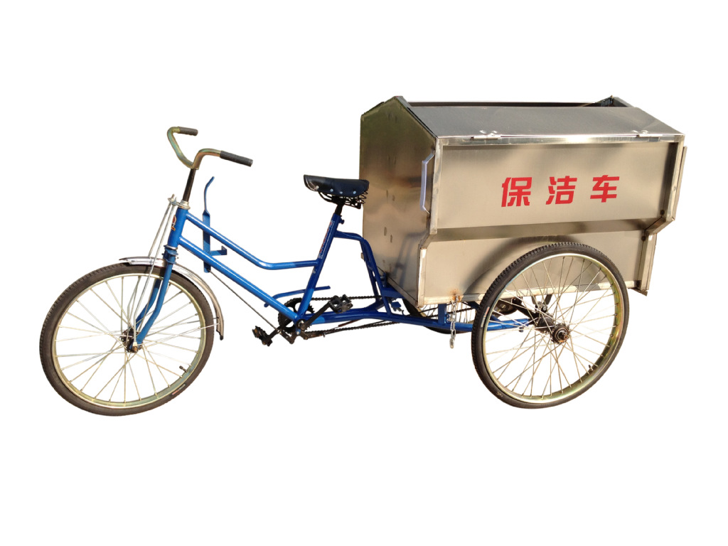 厂家直销人力三轮保洁车不锈钢三轮垃圾车 400l