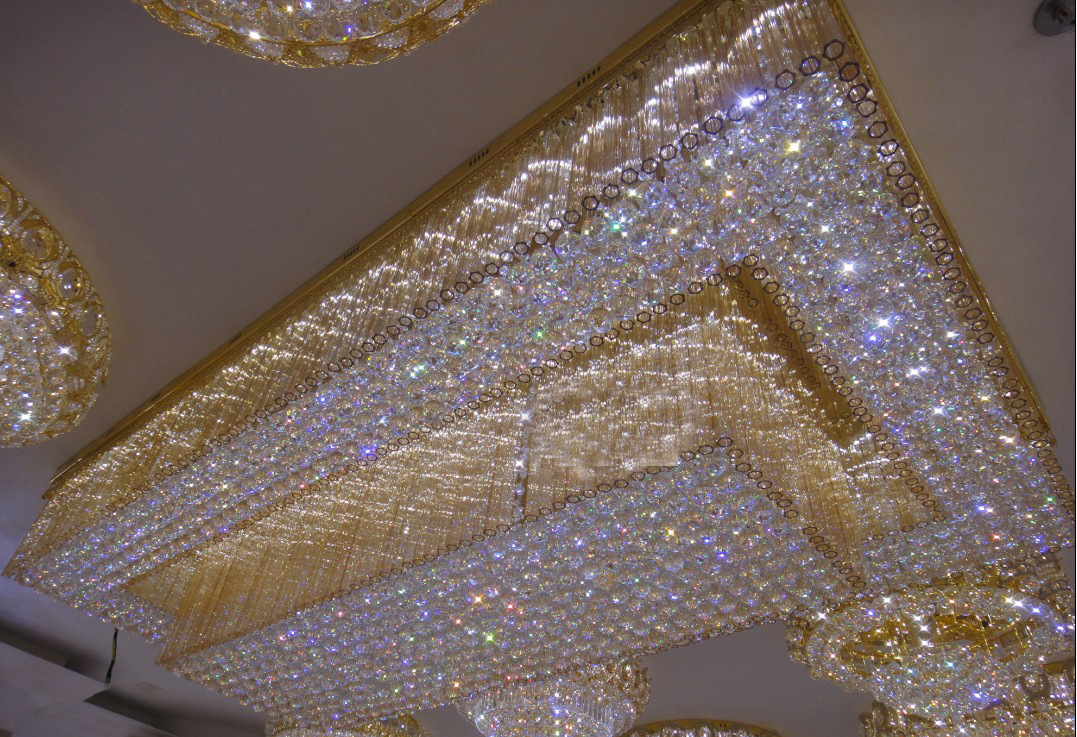 酒店工程椭圆形水晶灯大型宴会厅吸顶灯宾馆