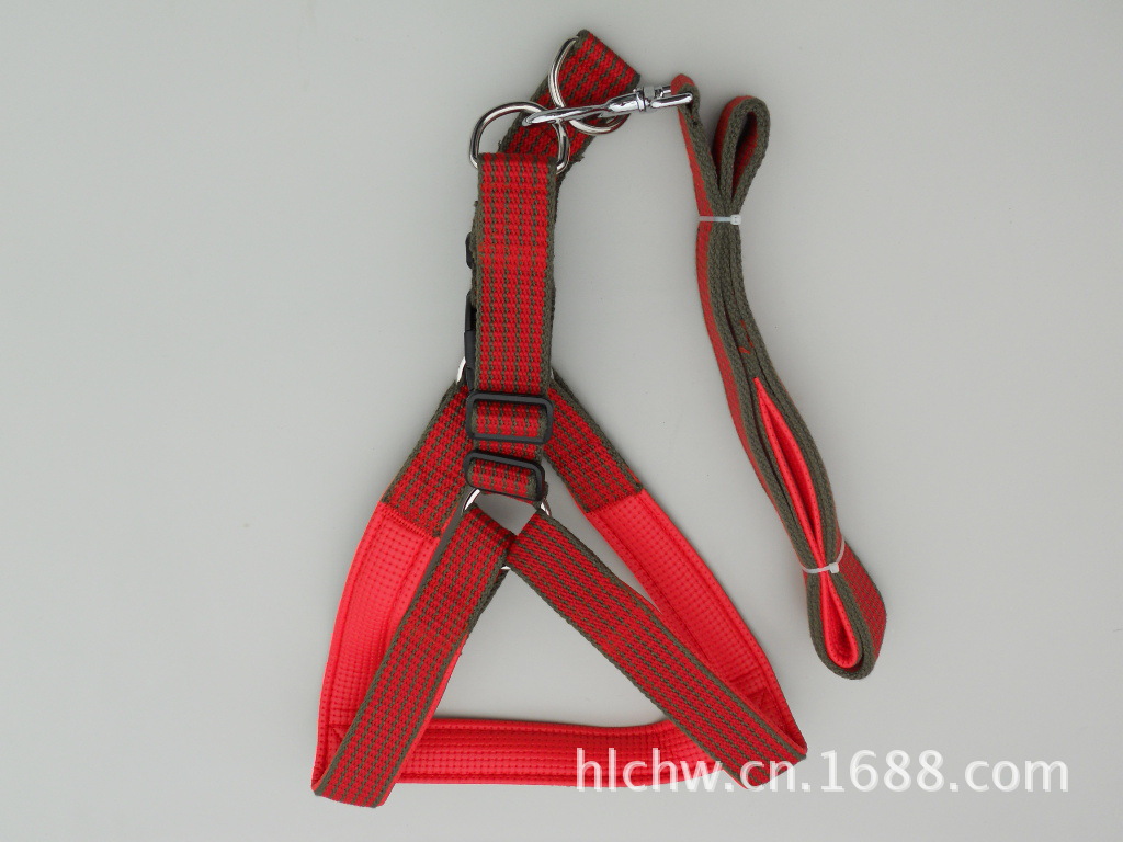 厂家直销大中型犬用高品质宠物牵引绳带海绵泡棉胸背带3.2