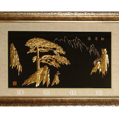 芜湖铁画 芜湖金画 镀金画 迎客松 厂家直销 80cmx50cm