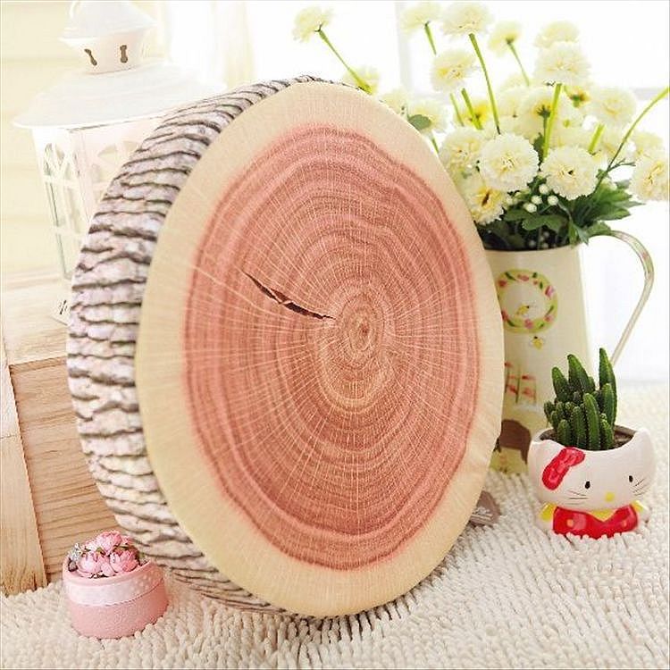 厂家批发仿真树桩年轮抱枕毛绒玩具创意家居礼品新奇特生日礼物