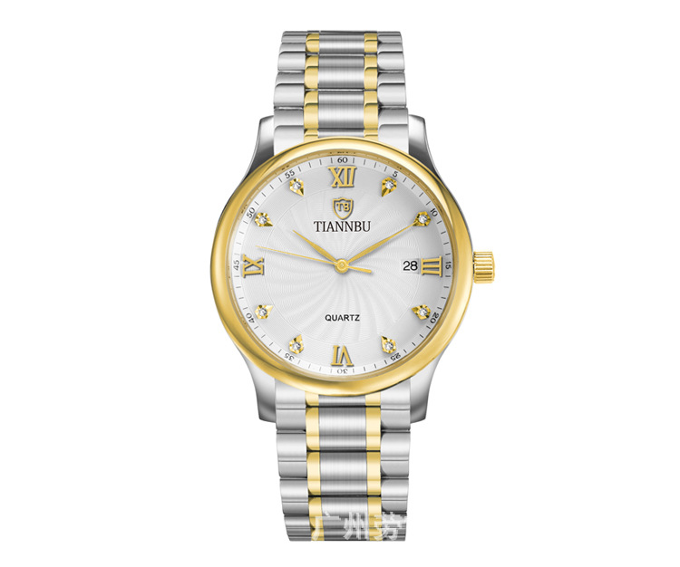 天博机械手表全钢石英表批发镂空机械表防水手表全国包邮