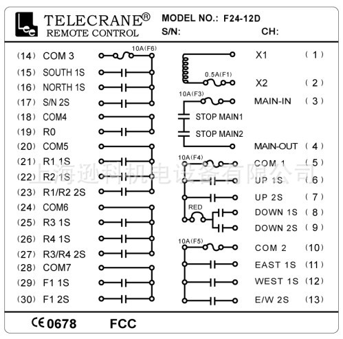 禹鼎遥控器f24-12d 接线图: 电话:021-54330355 传真:021