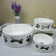 宠物碗  陶瓷宠物碗  圆形陶瓷宠物碗   宠物碗系列厂家直销