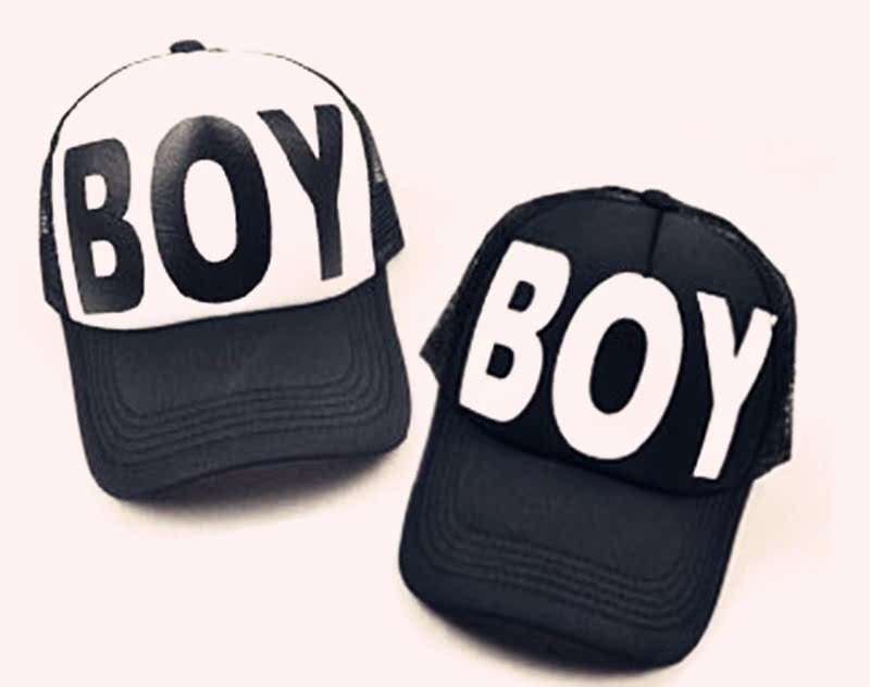 鲍文敏春夏爆款 个性时尚boy字母弯檐网帽遮阳帽 货车帽特价批发
