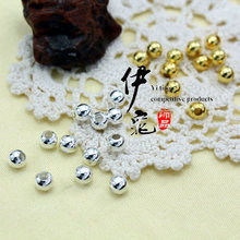 金属配件镀银铁珠 金银色手链项链铁珠 5mm圆珠饰品隔珠 100个/包