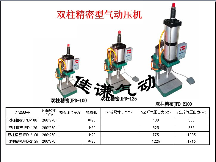 【保修1年】500公斤出力气动压机 气动冲床 jpp-100
