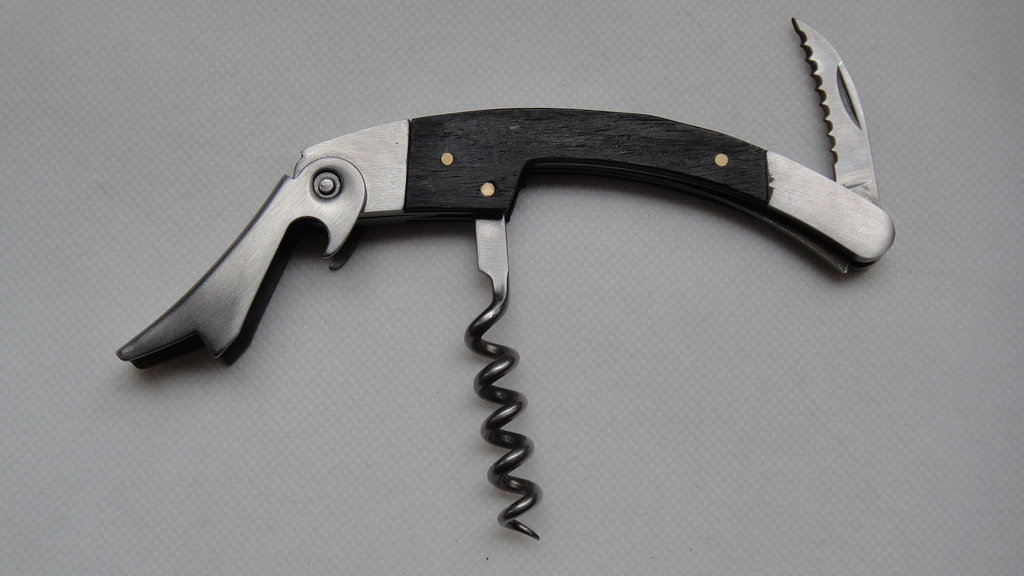 ks006b红酒开瓶器丝钻启塞工具黑檀木柄启瓶器