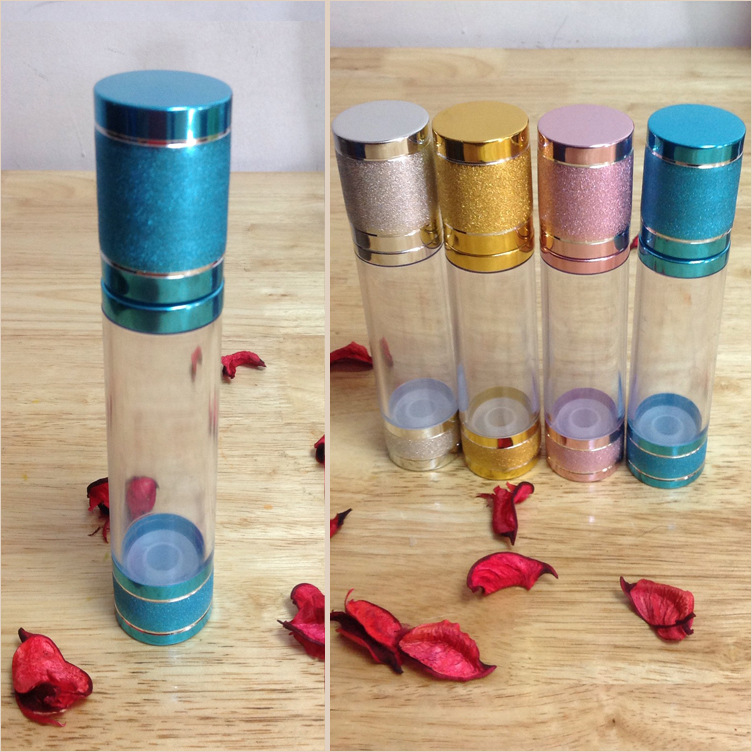 包材工厂批发兰色化妆品瓶子玻璃瓶发品精油瓶真空瓶50ml厂家直销