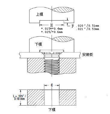 凸头不锈钢压铆螺丝 tfhs-m3-6