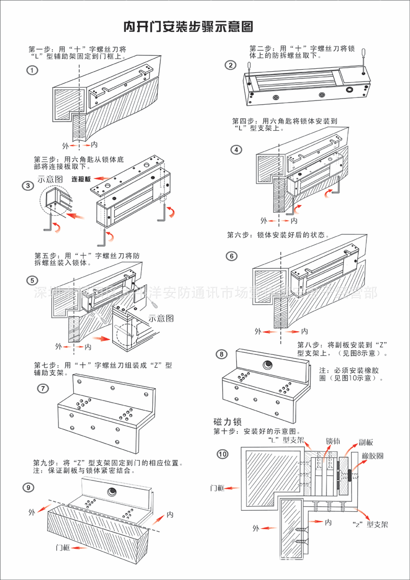深圳磁力锁批发 门禁双开门电磁锁 zm260dl带信号反馈