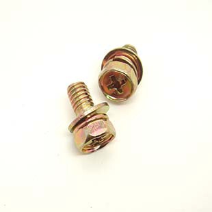 镀彩锌六角凹头十字组合件 m5*25 三组合螺丝(每一百个价格)