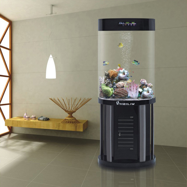 海丽雅生态鱼缸 亚克力水族箱 触摸式 底部过滤 圆柱hly-d36