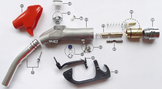 生产供应 jh-120 小型不锈钢加油枪型号 不锈钢定量加油枪