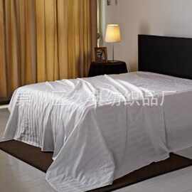 星级宾馆酒店床上用品 全棉3cm缎条床单被套枕套 厂家直销