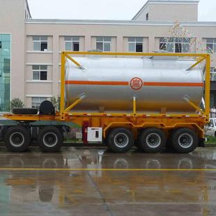 供应20英尺20方液态黄磷集装箱半挂罐车