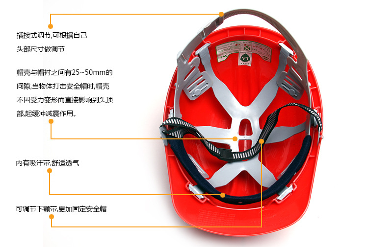 【专业供应】pe三筋安全帽,工地安全帽 热卖促销 安吉安lls-5b