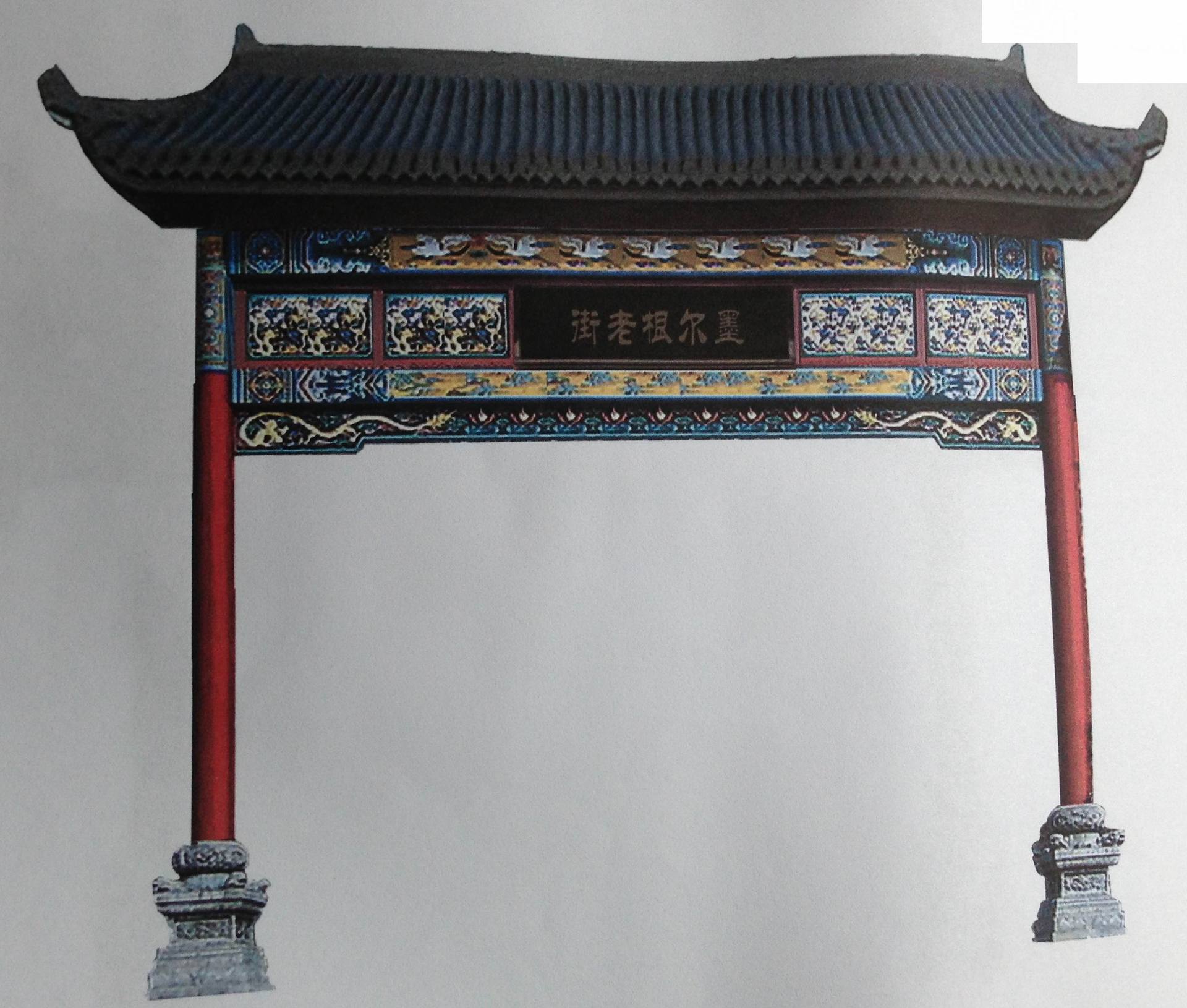 景区热卖彩绘木质牌楼图片 景区热卖彩绘木头牌楼价格