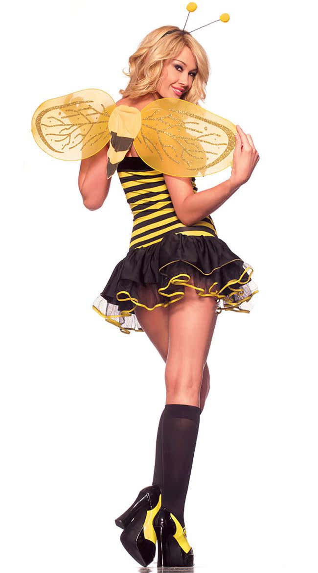 舞台装万圣节服装小蜜蜂皇后装(附翅膀)欧美游制服诱惑ds演出服