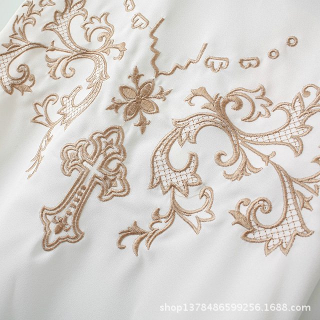 欧美新款 气质优雅胸前刺绣翻领压花长袖衬衫衬衣女224