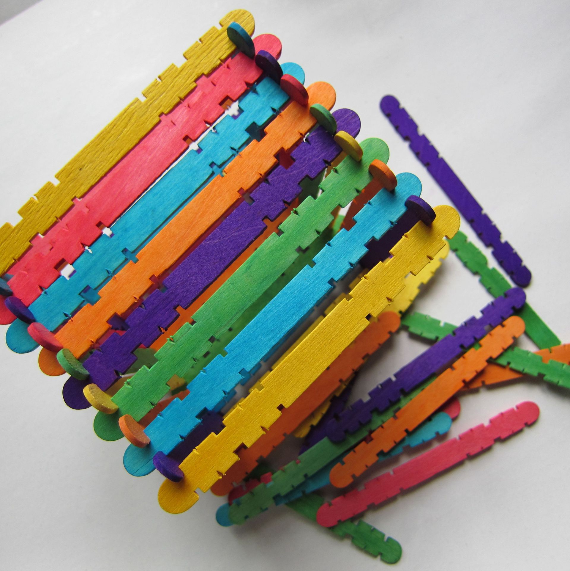 批发彩色冰棒棍diy手工小屋材料棒冰棒棍/木条雪糕棍48根11.4cm