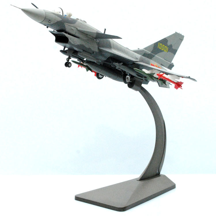 歼10战斗机高仿合金模型歼十双座飞机起落架可收缩1:48
