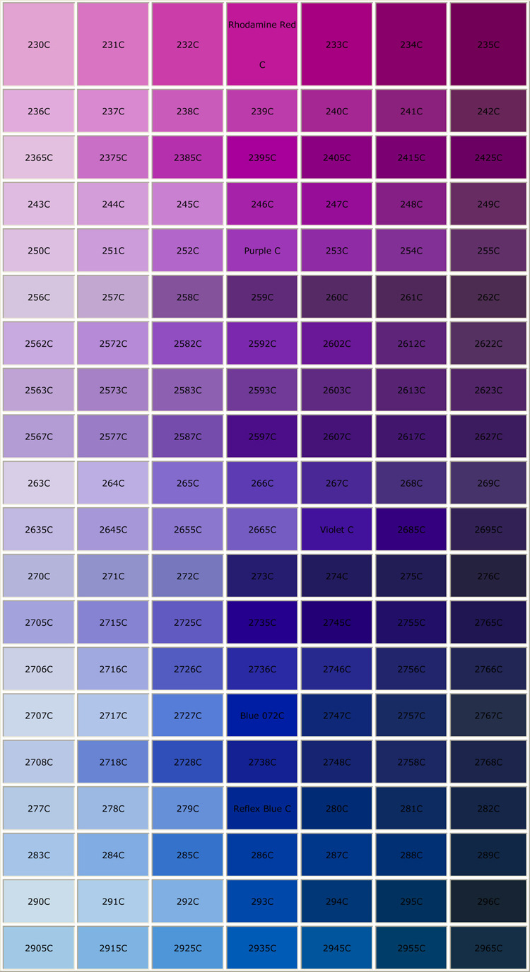 丝印国标pantone色号参考